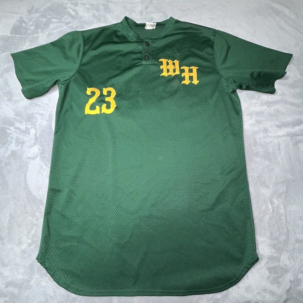 Vintage Riddell Baseball Jersey Adult XL Green Mesh #23 Sewn USA 90s